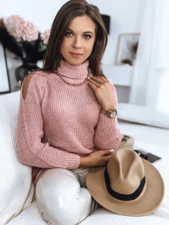 Swetry Damskie>Dstreet Sweter damski ARIEL różowy MY1702