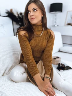 Swetry Damskie>Dstreet Sweter damski ARIEL żółty MY1707