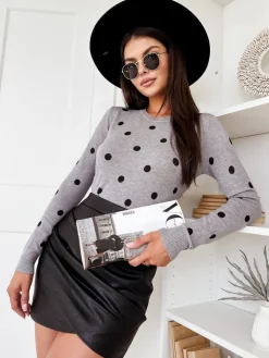 Swetry Damskie>Dstreet Sweter damski ATHENA szary MY2051