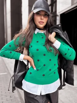 Swetry Damskie>Dstreet Sweter damski ATHENA zielony MY2058