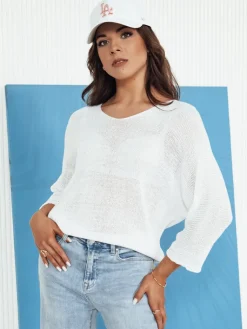 Swetry Damskie>Dstreet Sweter damski ażurowy ANNIS ecru MY2333