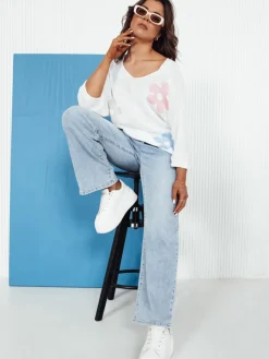 Swetry Damskie>Dstreet Sweter damski ażurowy BRIGGI ecru MY2330