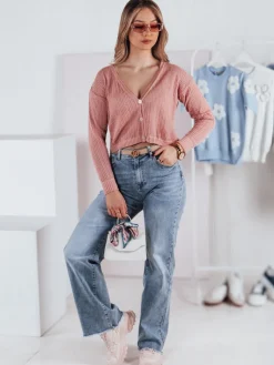 Swetry Damskie>Dstreet Sweter damski ażurowy GOFFY brzoskwiniowy MY2279