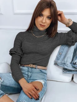 Swetry Damskie>Dstreet Sweter damski BUFALO ciemnoszary MY1427