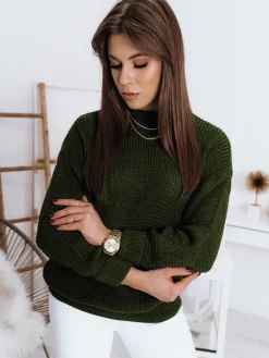 Swetry Damskie>Dstreet Sweter damski CAMERON zielony MY1153