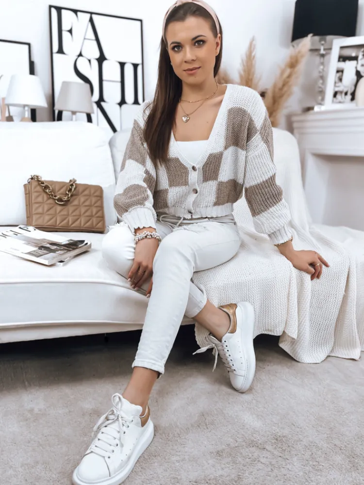 Swetry Damskie>Dstreet Sweter damski CASIE kawowy MY1919