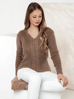 Swetry Damskie>Dstreet Sweter damski CASVINA beżowy MY2379