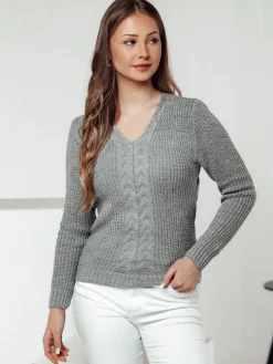 Swetry Damskie>Dstreet Sweter damski CASVINA jasnoszary MY2396