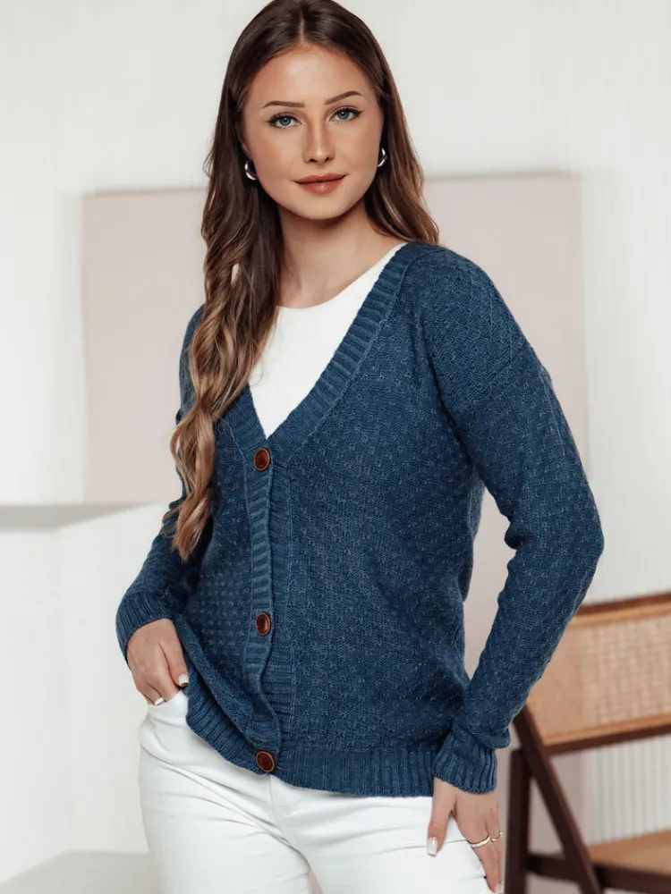 Swetry Damskie>Dstreet Sweter damski CHICLINE niebieski MY2400