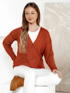 Swetry Damskie>Dstreet Sweter damski CHICLINE rudy MY2418