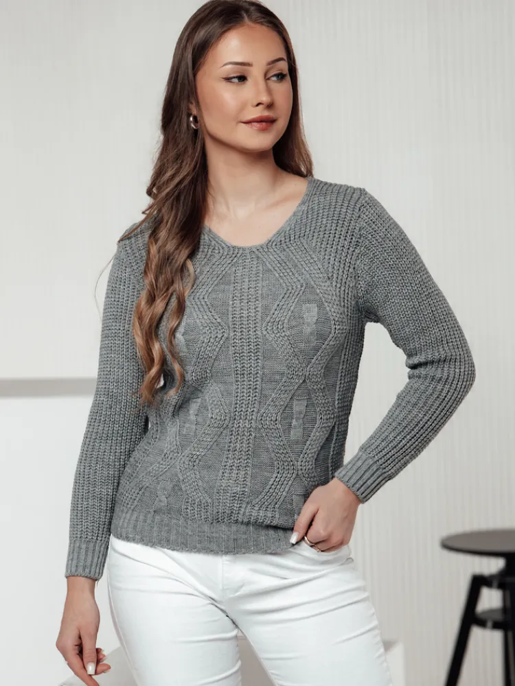 Swetry Damskie>Dstreet Sweter damski CHICRAY jasnoszary MY2395