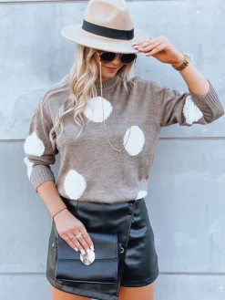 Swetry Damskie>Dstreet Sweter damski CRESCENDO brązowy MY2170