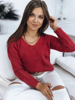 Swetry Damskie>Dstreet Sweter damski DARIA różowy MY1719