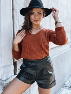 Swetry Damskie>Dstreet Sweter damski DARIA rudy MY1721