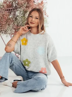 Swetry Damskie>Dstreet Sweter damski DERBON szary MY2310