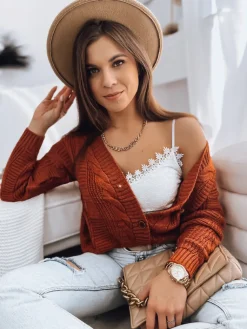 Swetry Damskie>Dstreet Sweter damski DESTANY rudy MY1735