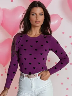 Swetry Damskie>Dstreet Sweter damski FREYJA fioletowy MY2062