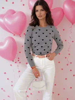 Swetry Damskie>Dstreet Sweter damski FREYJA szary MY2049