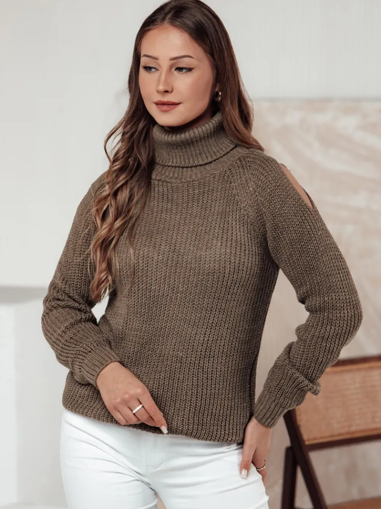 Swetry Damskie>Dstreet Sweter damski GOLFIVA beżowy MY2403