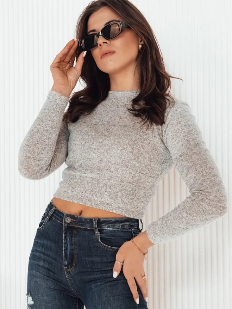 Swetry Damskie>Dstreet Sweter damski LARA jasnoszary MY2287