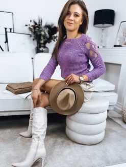 Swetry Damskie>Dstreet Sweter damski LAYSI lila MY1747