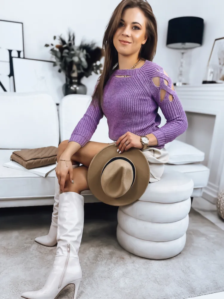 Swetry Damskie>Dstreet Sweter damski LAYSI lila MY1747