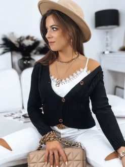 Swetry Damskie>Dstreet Sweter damski MELANIA czarny MY1656