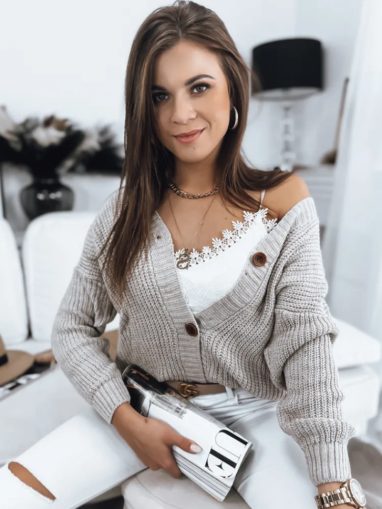 Swetry Damskie>Dstreet Sweter damski MINSTRAL beżowy MY1618