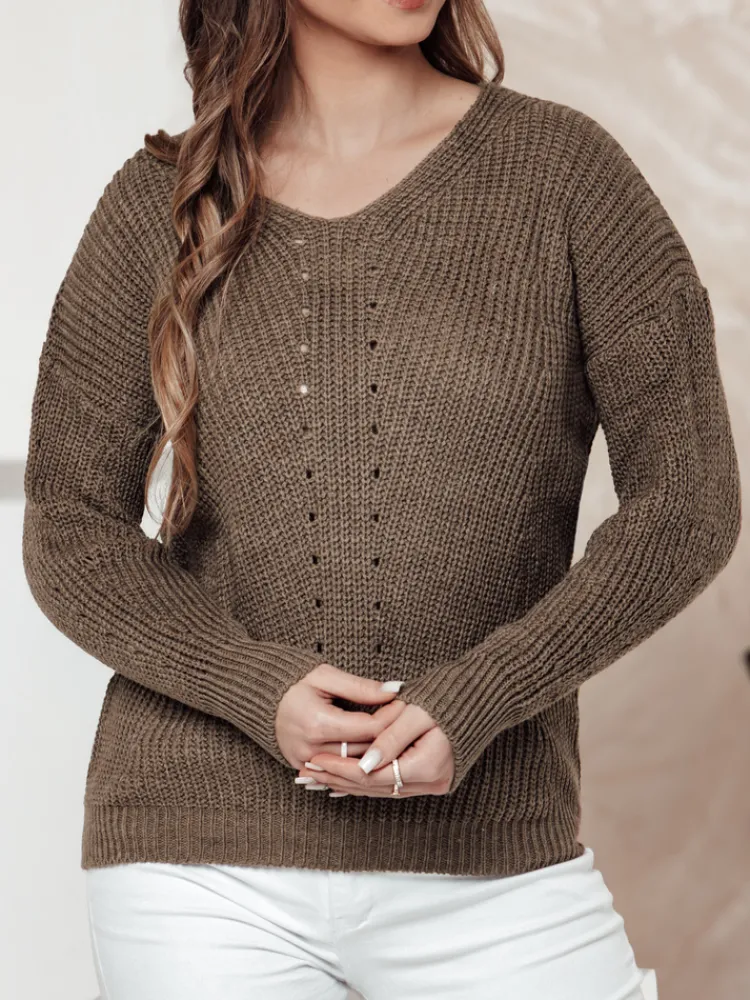 Swetry Damskie>Dstreet Sweter damski MONAVIA beżowy MY2405