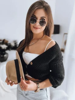 Swetry Damskie>Dstreet Sweter damski NUTI czarny MY1676