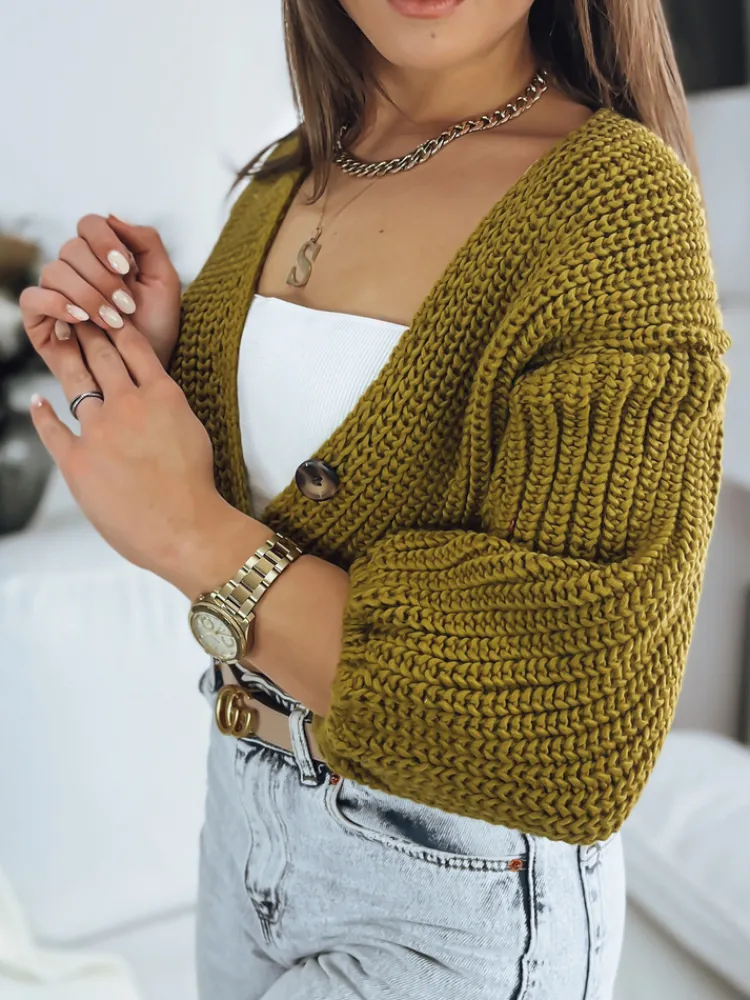 Swetry Damskie>Dstreet Sweter damski NUTI musztardowy MY1673