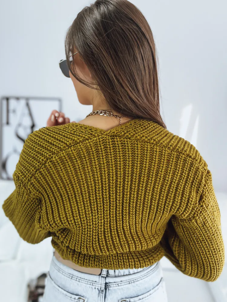 Swetry Damskie>Dstreet Sweter damski NUTI musztardowy MY1673