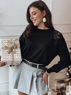 Swetry Damskie>Dstreet Sweter damski one size ORELIS czarny MY2371