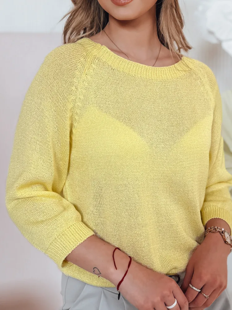 Swetry Damskie>Dstreet Sweter damski one size oversize SOFTICAN żółty MY2435
