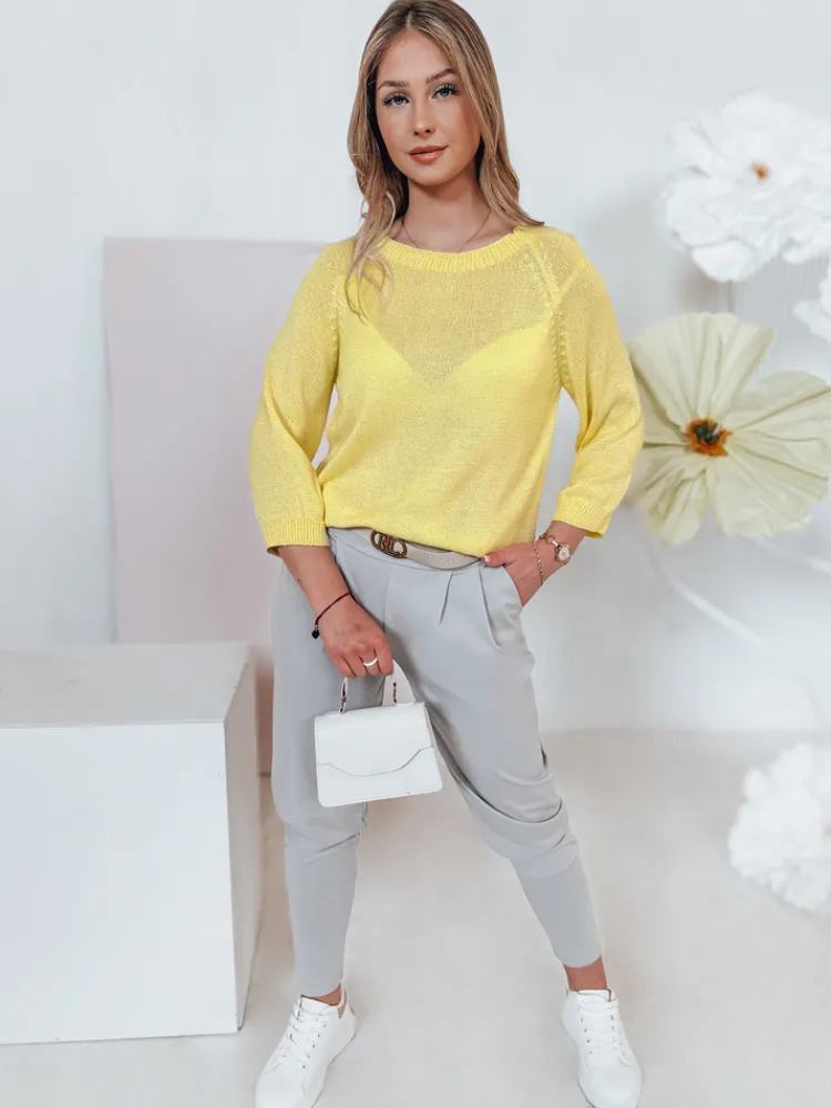 Swetry Damskie>Dstreet Sweter damski one size oversize SOFTICAN żółty MY2435