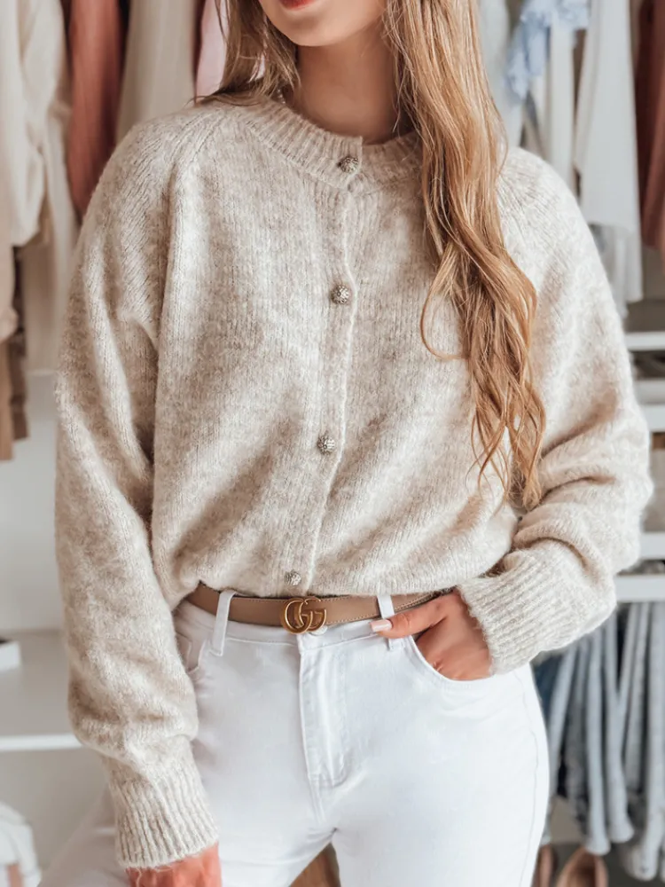 Swetry Damskie>Dstreet Sweter damski one size oversize SOFTELLS beżowy MY2470