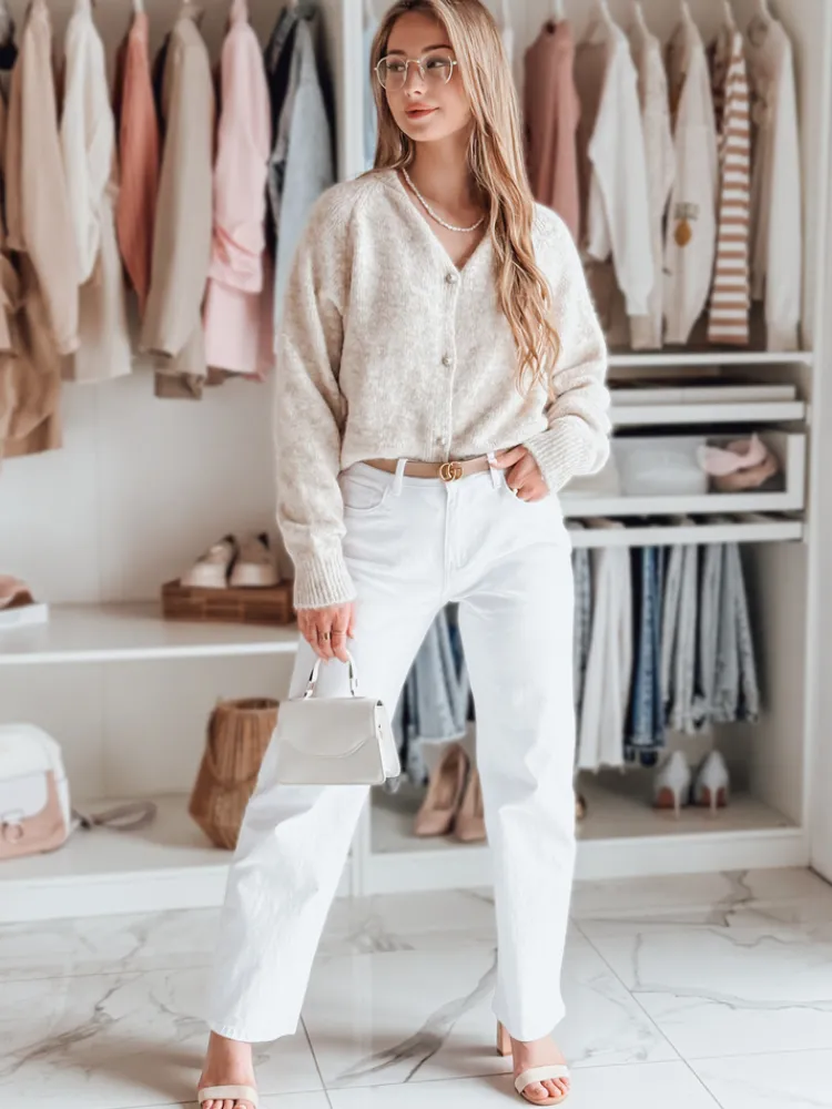 Swetry Damskie>Dstreet Sweter damski one size oversize SOFTELLS beżowy MY2470