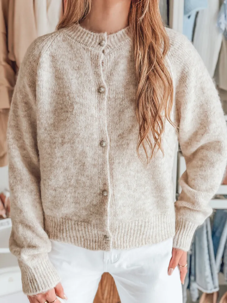 Swetry Damskie>Dstreet Sweter damski one size oversize SOFTELLS beżowy MY2470