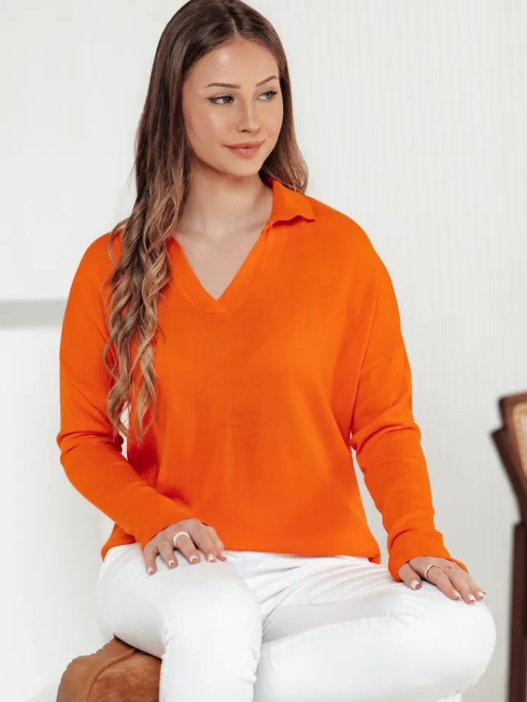 Swetry Damskie>Dstreet Sweter damski one size oversize VISTILLA pomarańczowy MY2414
