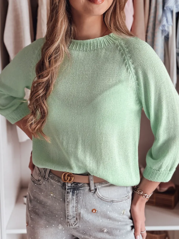 Swetry Damskie>Dstreet Sweter damski one size oversize SOFTICAN jasnozielony MY2433