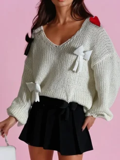 Swetry Damskie>Dstreet Sweter damski one size PUREBOW ecru MY2362