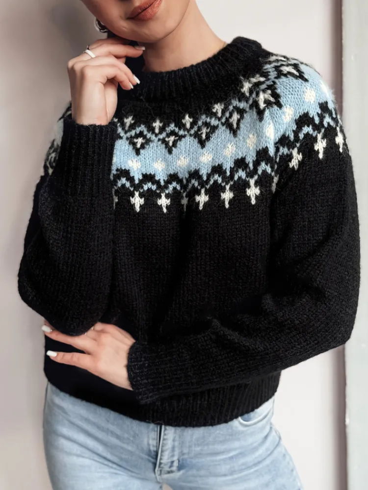 Swetry Damskie>Dstreet Sweter damski one size SKADOVA czarny MY2350