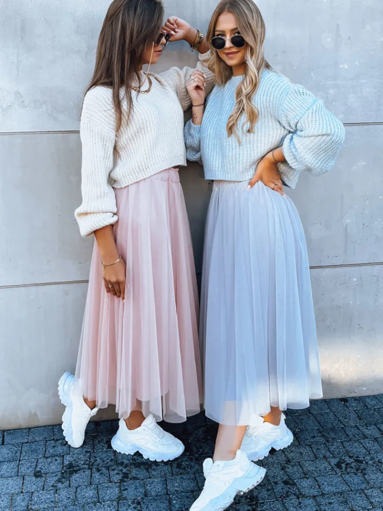 Swetry Damskie>Dstreet Sweter damski oversize BILLIS jasnobeżowy MY2232