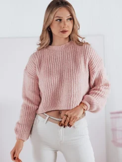 Swetry Damskie>Dstreet Sweter damski oversize BILLIS różowy MY2283
