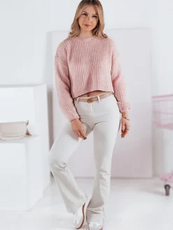 Swetry Damskie>Dstreet Sweter damski oversize BILLIS różowy MY2283