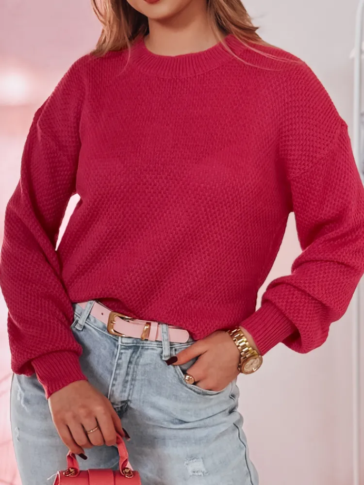 Swetry Damskie>Dstreet Sweter damski oversize EMERALD fuksja MY2125