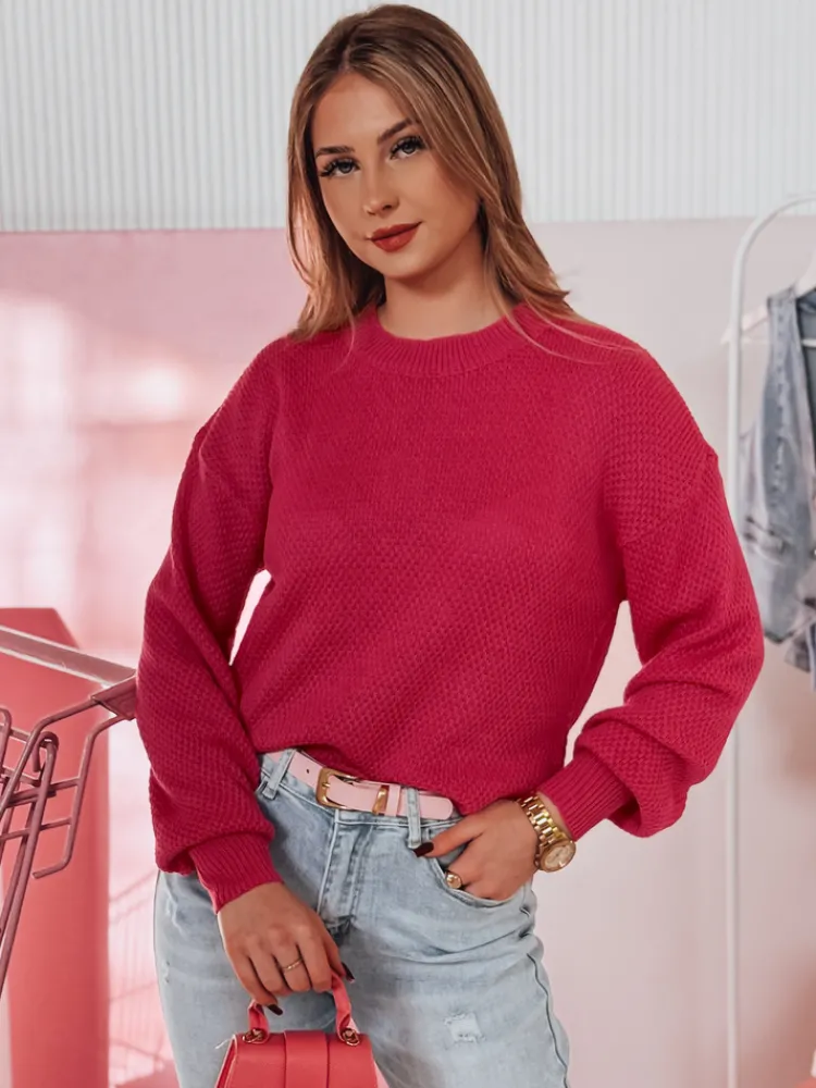 Swetry Damskie>Dstreet Sweter damski oversize EMERALD fuksja MY2125