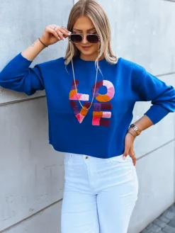 Swetry Damskie>Dstreet Sweter damski oversize HARPER niebieski MY1985