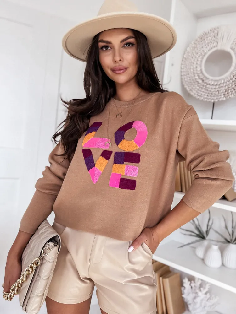 Swetry Damskie>Dstreet Sweter damski oversize HARPER kamelowy MY1983