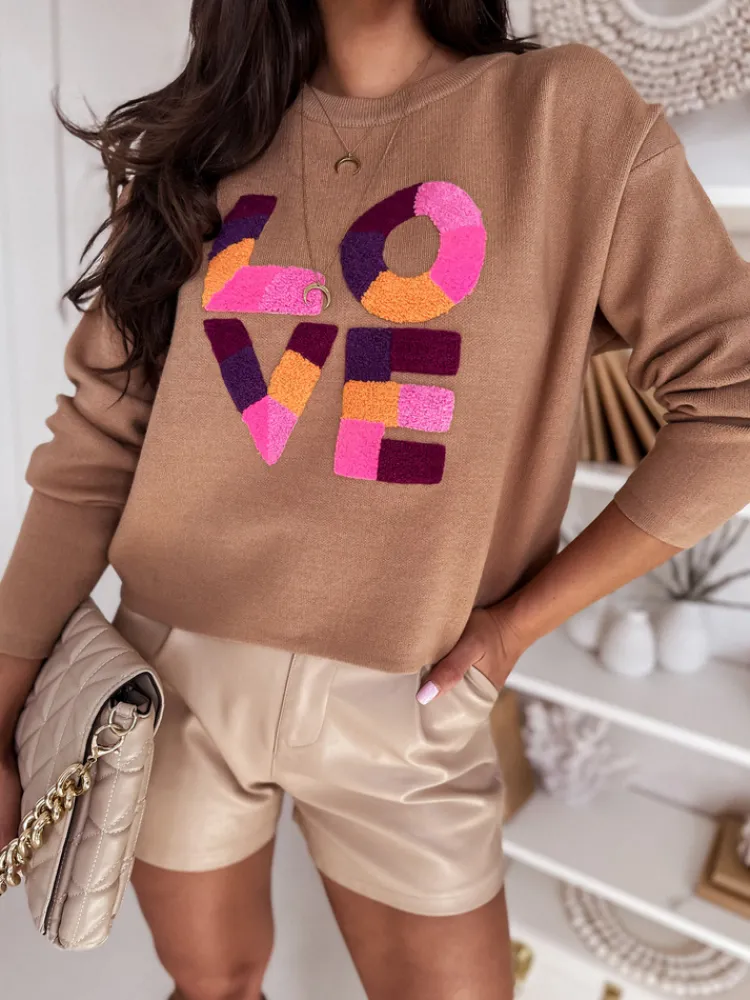 Swetry Damskie>Dstreet Sweter damski oversize HARPER kamelowy MY1983